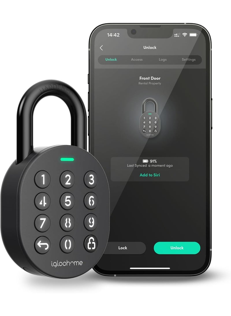 Igloohome Smart Padlock with PIN Code & Mobile App Access – Bluetooth Enabled, Keyless Security Lock - Image 1